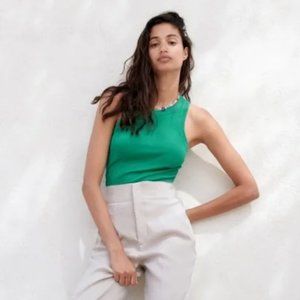 ZARA sleeveless tank green -- MEDIUM